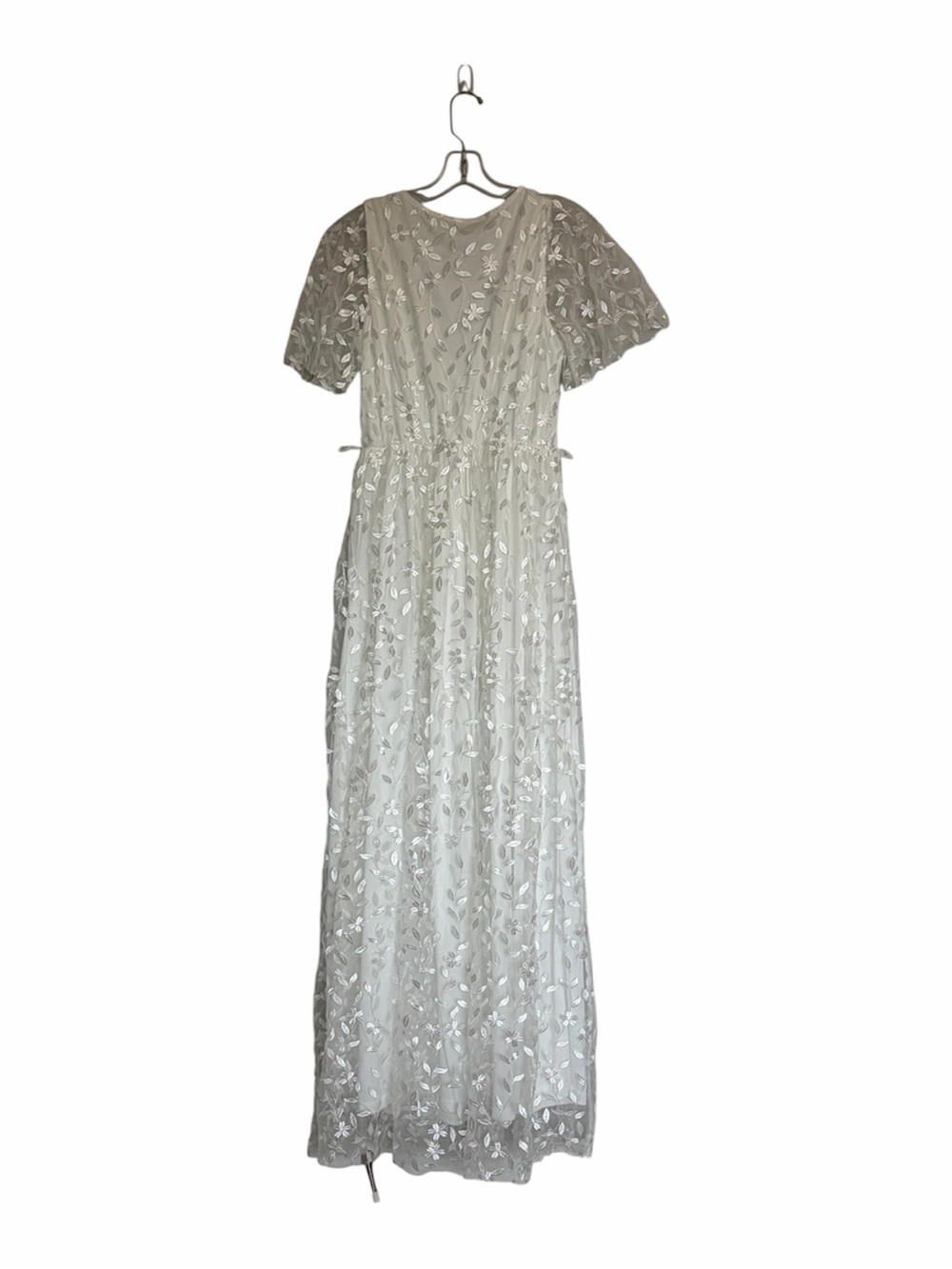 Baltic Born White Marseille Floral Embossed Maxi Dress Medium - Picture 7 of 10